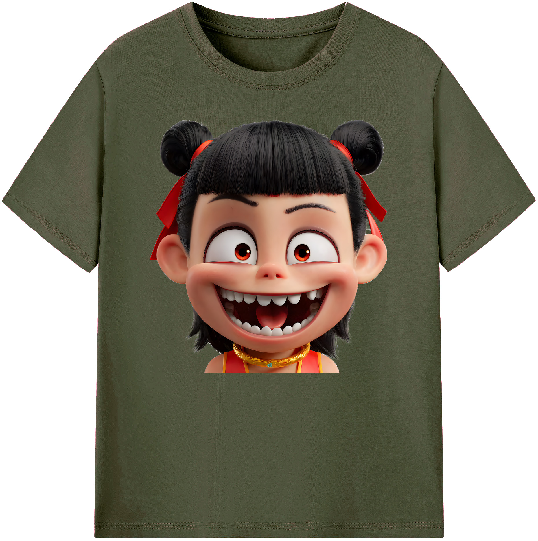 （画像用） Ne Zha 2 ナタ 魔童の大暴れ 綿100％ メンズ半袖Tシャツ｜肌触りやわらか＆通気性